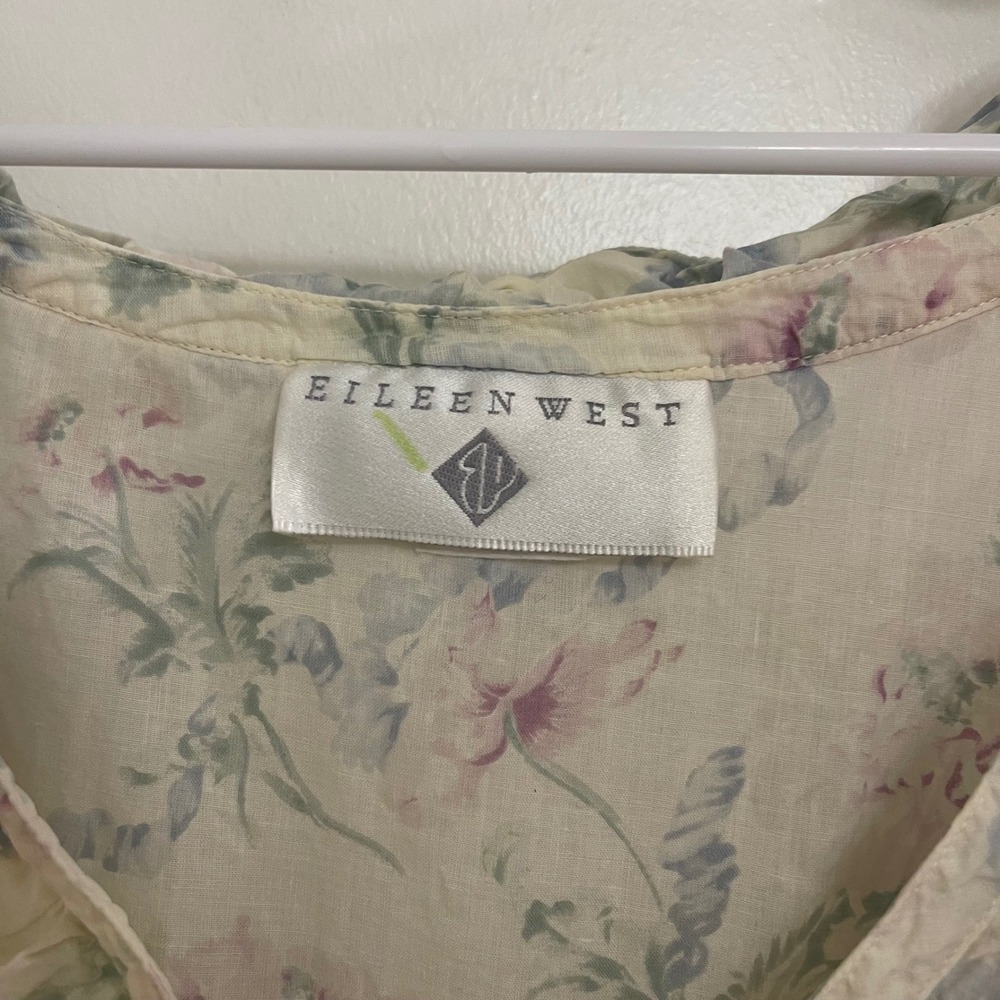 Vintage Eileen West Nightgown Frills Ribbon Cottagecore GrandmaCore Chic - Picture 3 of 10